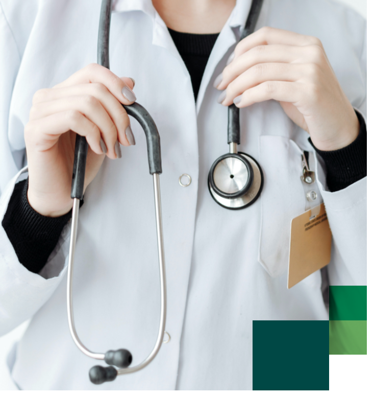 a doctor with a stethoscope acting as a liaison